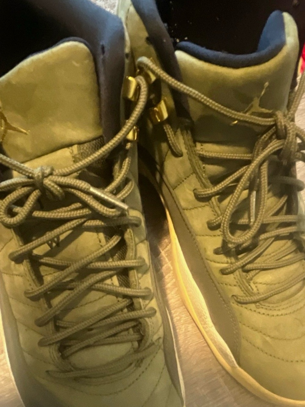 Jordan Men's Olive Green High-Top Sneakers